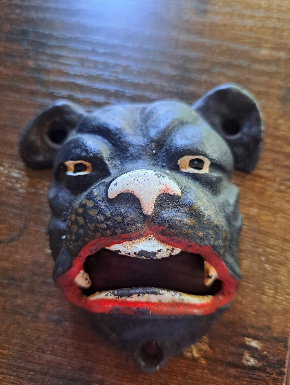 Bulldog Cast Iron Wall Mounting Bottle Opener 4" tall x 3.5" wide